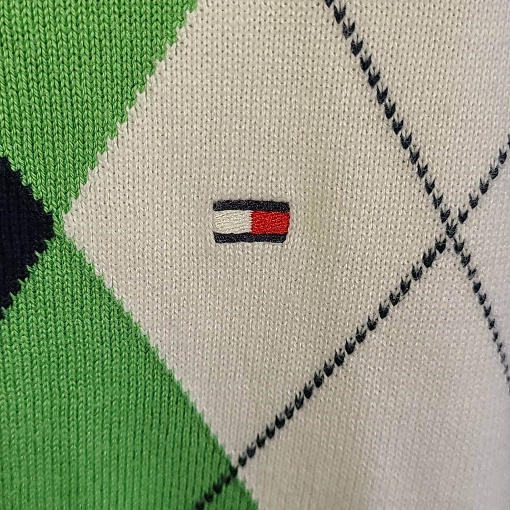 Tommy Hilfiger V Neck argyle sweater Men's Large EUC - Picture 6 of 13